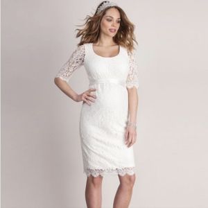 Ivory Scoop Neck Maternity Wedding Dress Seraphine Luxe size 6